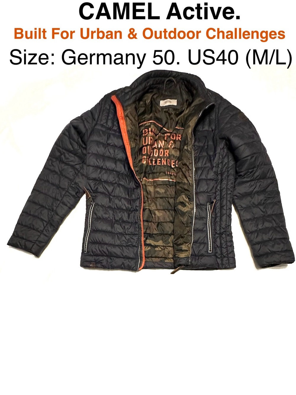 Men’s Quilted Puffer Jacket Camel Active Sport Travel Coat Fall Winter 🐪